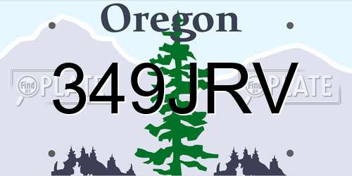 349JRV Oregon License Plate