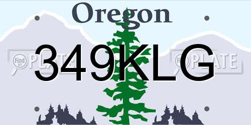 349KLG Oregon License Plate