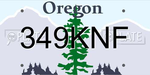 349KNF Oregon License Plate