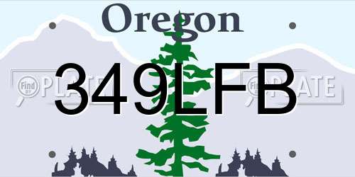 349LFB Oregon License Plate