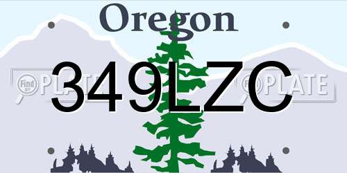 349LZC Oregon License Plate