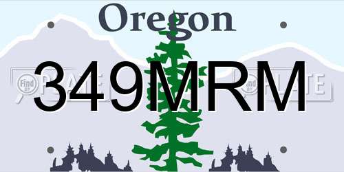 349MRM Oregon License Plate