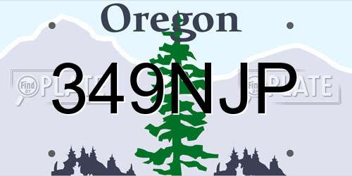 349NJP Oregon License Plate