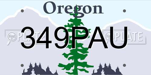 349PAU Oregon License Plate