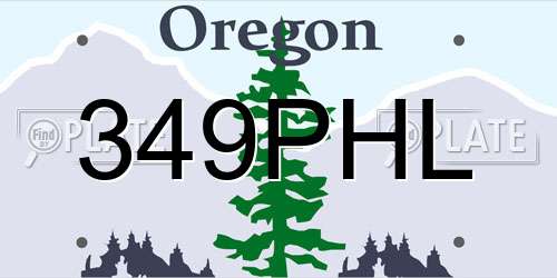349PHL Oregon License Plate
