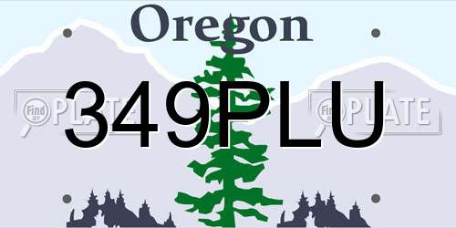 349PLU Oregon License Plate