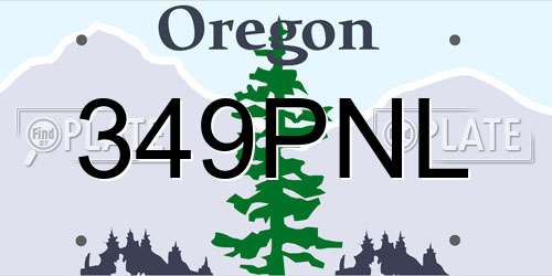 349PNL Oregon License Plate