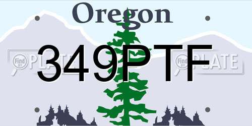 349PTF Oregon License Plate