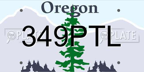 349PTL Oregon License Plate