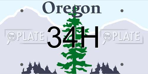 34H Oregon License Plate
