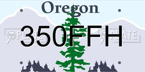 350FFH Oregon License Plate