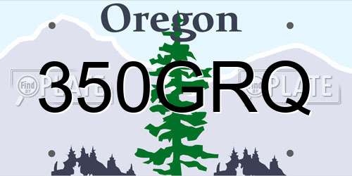 350GRQ Oregon License Plate