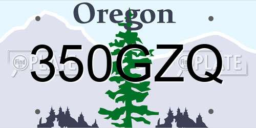 350GZQ Oregon License Plate