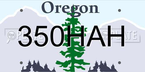 350HAH Oregon License Plate