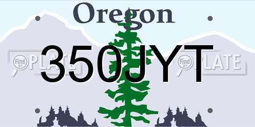 350JYT Oregon License Plate