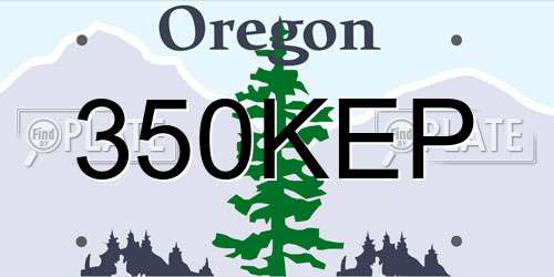 350KEP Oregon License Plate