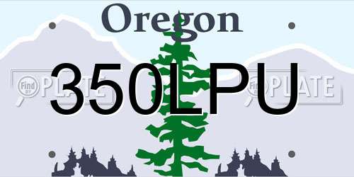 350LPU Oregon License Plate