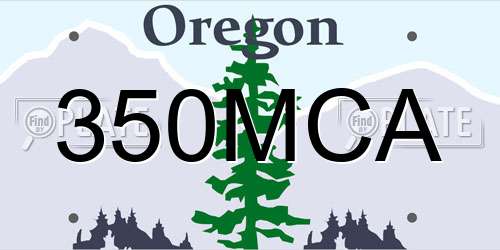 350MCA Oregon License Plate