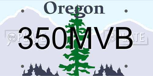 350MVB Oregon License Plate