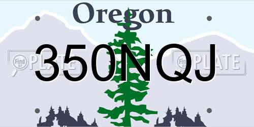 350NQJ Oregon License Plate