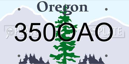 350OAO Oregon License Plate
