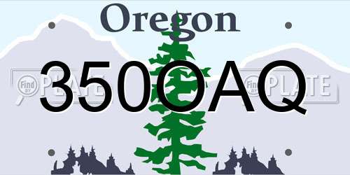 350OAQ Oregon License Plate