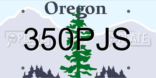 350PJS Oregon License Plate