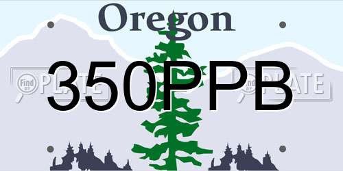 350PPB Oregon License Plate