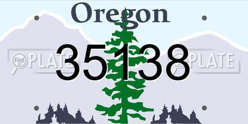 35138 Oregon License Plate