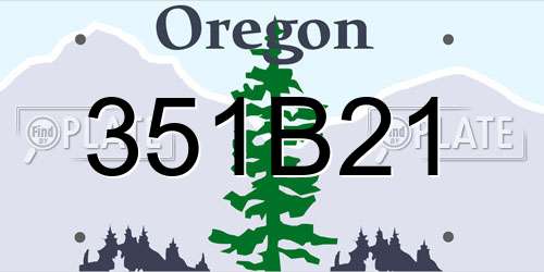 351B21 Oregon License Plate