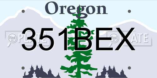 351BEX Oregon License Plate