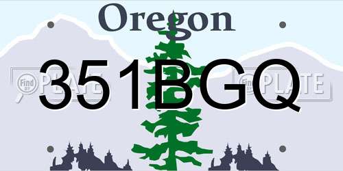 351BGQ Oregon License Plate