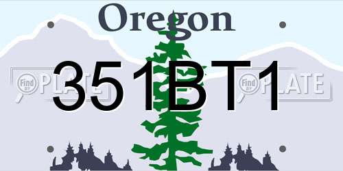 351BT1 Oregon License Plate