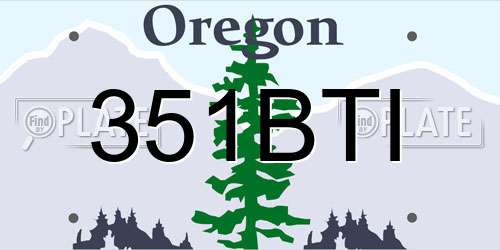 351BTI Oregon License Plate