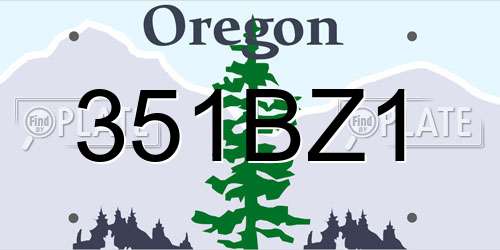 351BZ1 Oregon License Plate