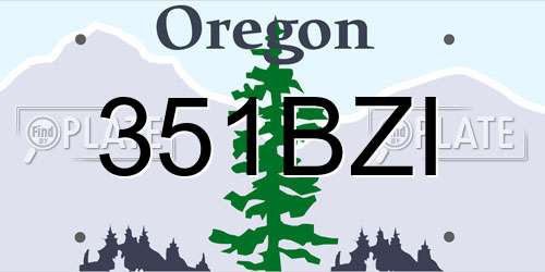 351BZI Oregon License Plate