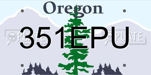 351EPU Oregon License Plate
