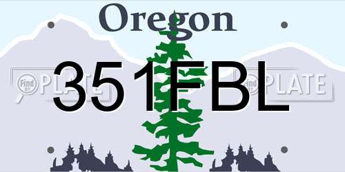 351FBL Oregon License Plate