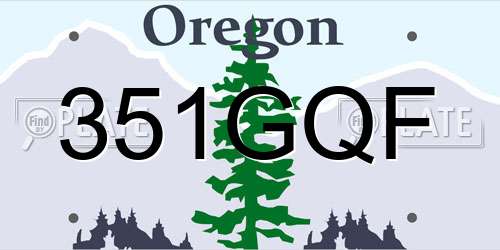 351GQF Oregon License Plate