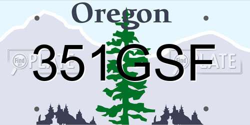 351GSF Oregon License Plate