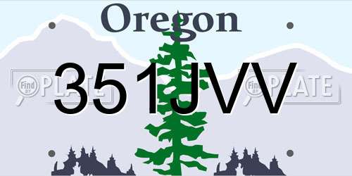 351JVV Oregon License Plate
