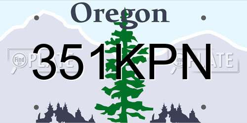 351KPN Oregon License Plate