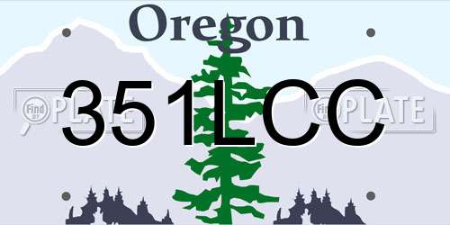 351LCC Oregon License Plate
