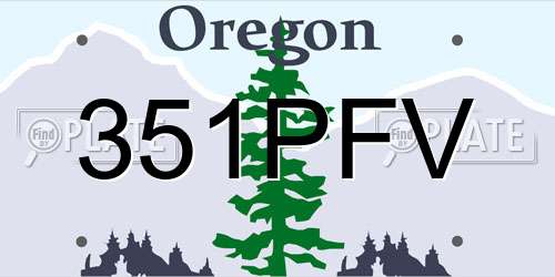 351PFV Oregon License Plate