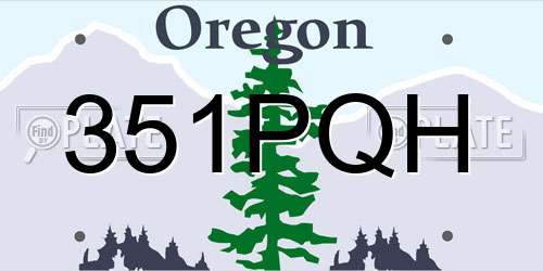 351PQH Oregon License Plate