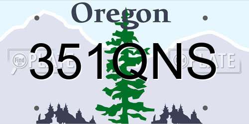 351QNS Oregon License Plate