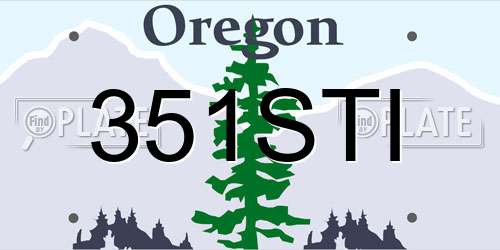 351STI Oregon License Plate