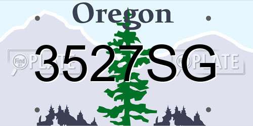 3527SG Oregon License Plate