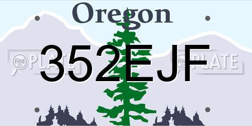 352EJF Oregon License Plate