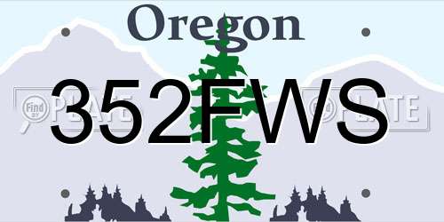 352FWS Oregon License Plate